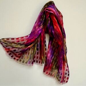 Jewel Tones Silky Sheer Scarf - 72” by 28”!
